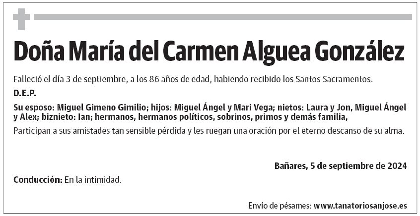 Doña María del Carmen Alguea González