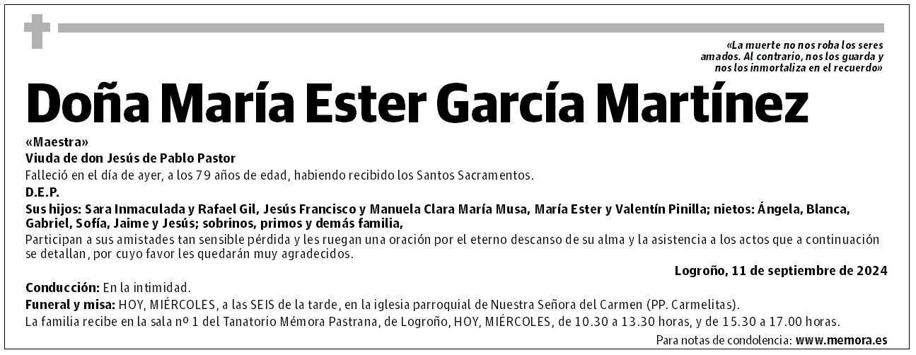 Doña María Ester García Martínez