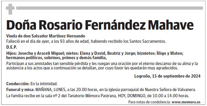 Doña Rosario Fernández Mahave