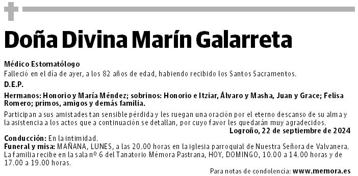 Doña Divina Marín Galarreta