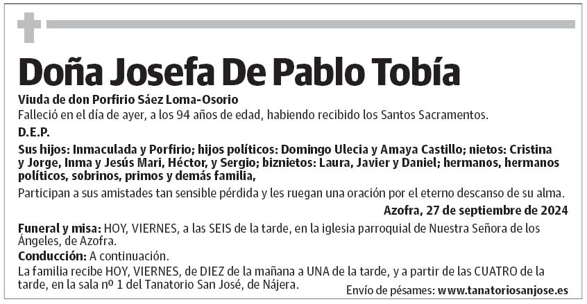 Doña Josefa De Pablo Tobía