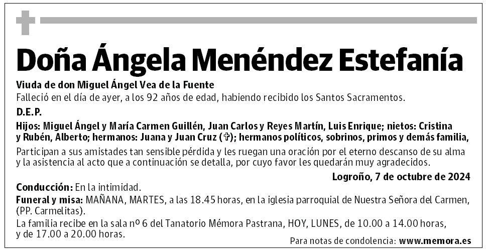 Doña Ángela Menéndez Estefanía