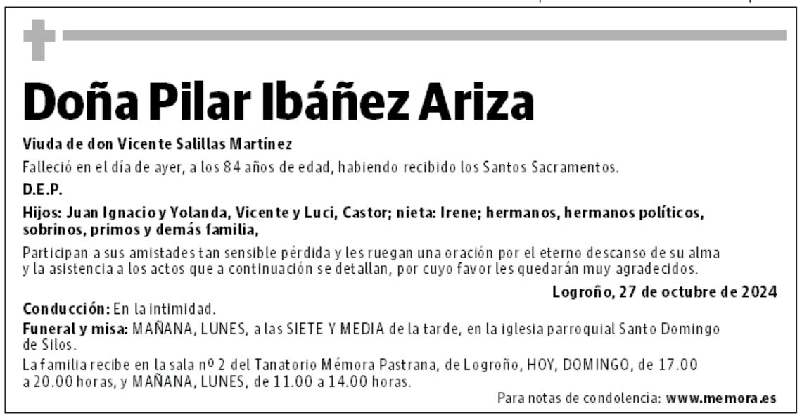 Doña Pilar Ibáñez Ariza