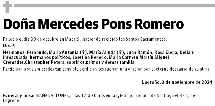 Doña Mercedes Pons Romero