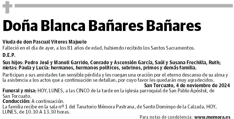 Doña Blanca Bañares Bañares