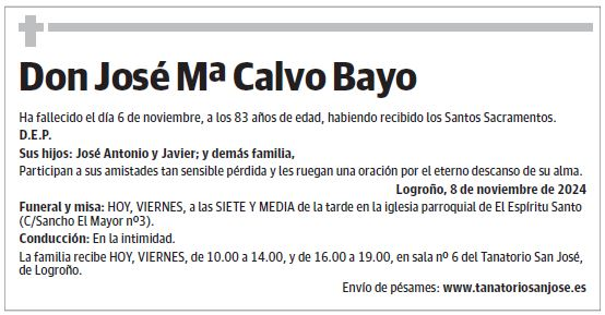 Don José Mª Calvo Bayo
