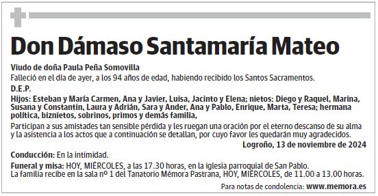 Don Dámaso Santamaría Mateo