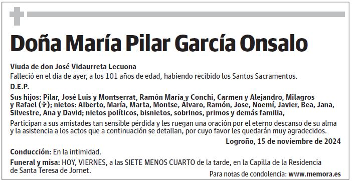 Doña María Pilar García Onsalo