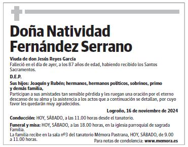 Doña Natividad Fernández Serrano
