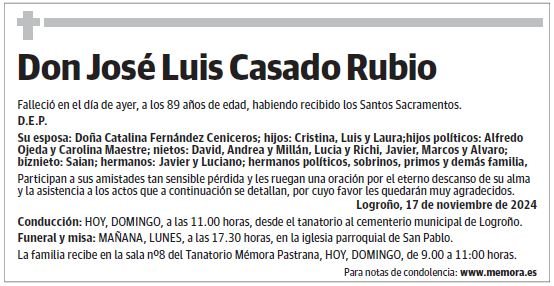 Don José Luis Casado Rubio