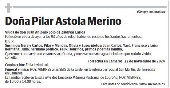 Doña Pilar Astola Merino