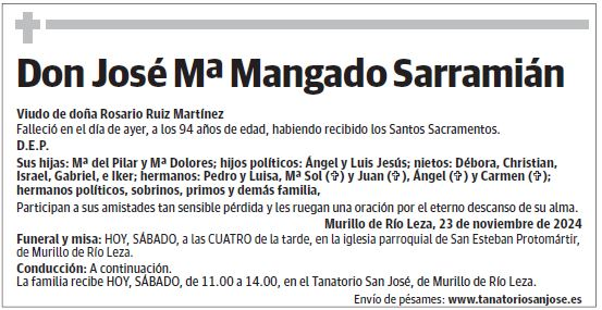 Don José Mª Mangado Sarramián