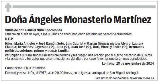 Doña Ángeles Monasterio Martínez