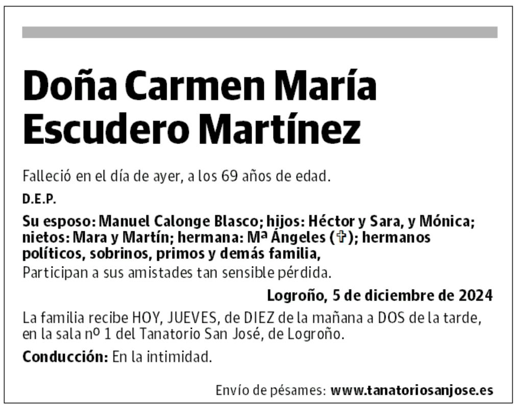 Doña Carmen María Escudero Martínez