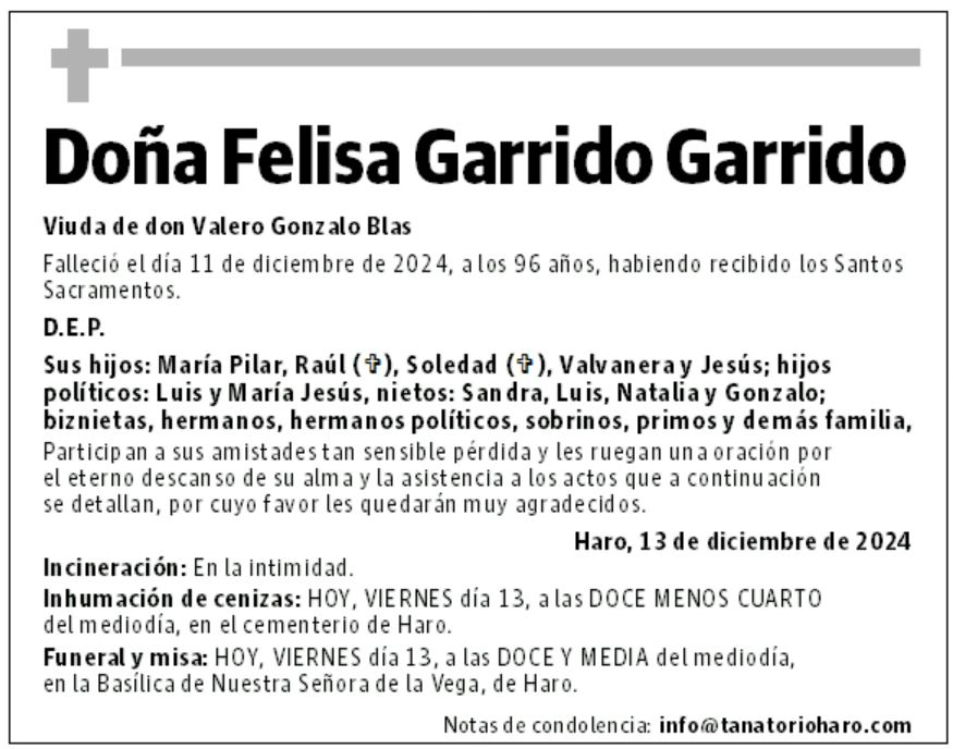Doña Felisa Garrido Garrido