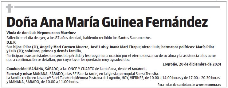 Doña Ana María Guinea Fernández