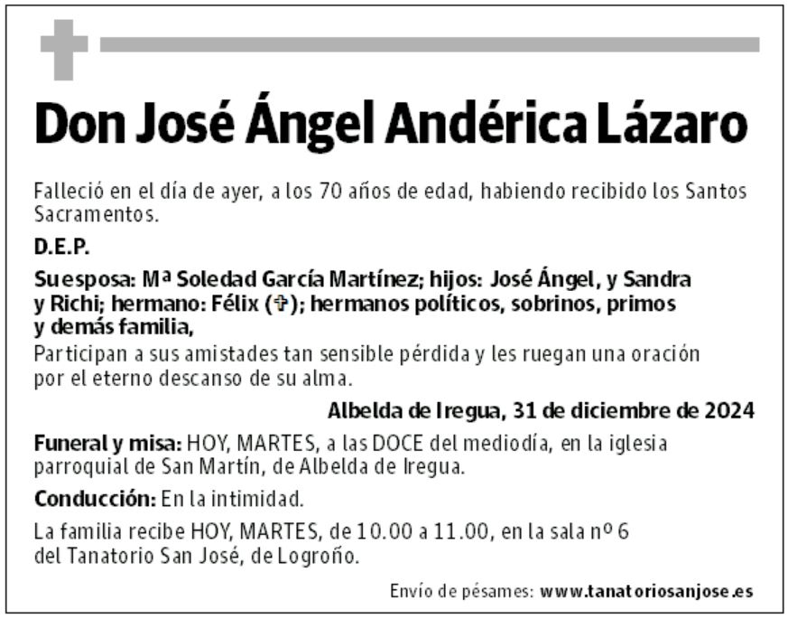 Don José Ángel Andérica Lázaro