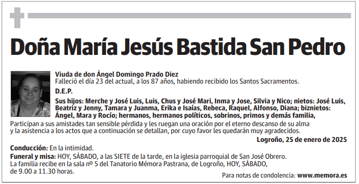 Doña María Jesús Bastida San Pedro
