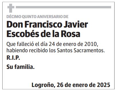 Don Francisco Javier Escobés de la Rosa