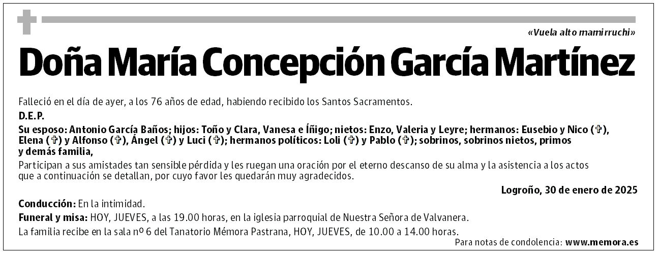 Doña María Concepción García Martínez