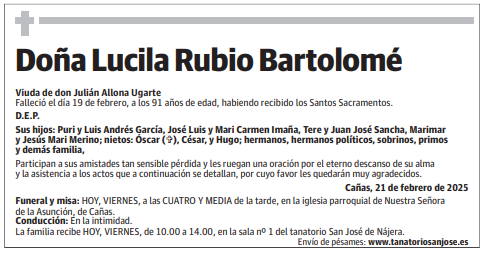Doña Lucila Rubio Bartolomé