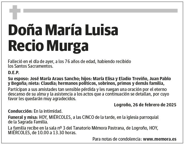 Doña María Luisa Recio Murga