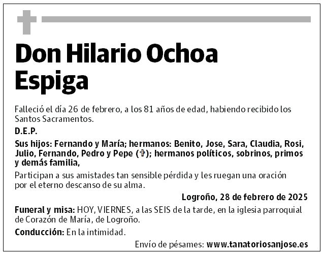 Don Hilario Ochoa Espiga