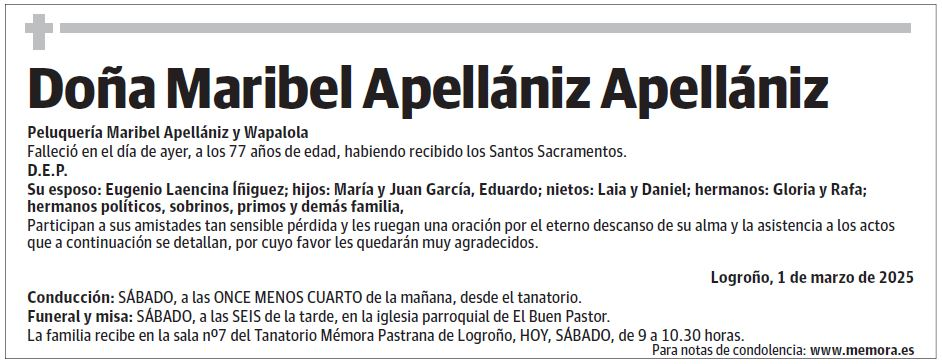 Doña Maribel Apellániz Apellániz