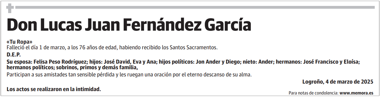 Don Lucas Juan Fernández García