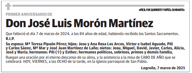 Don José Luis Morón Martínez