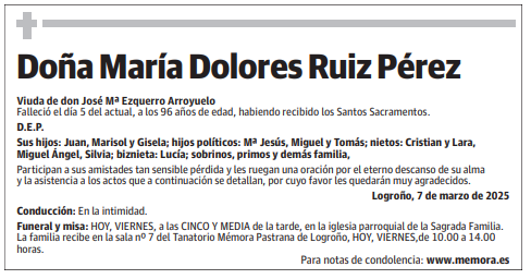 Doña María Dolores Ruiz Pérez