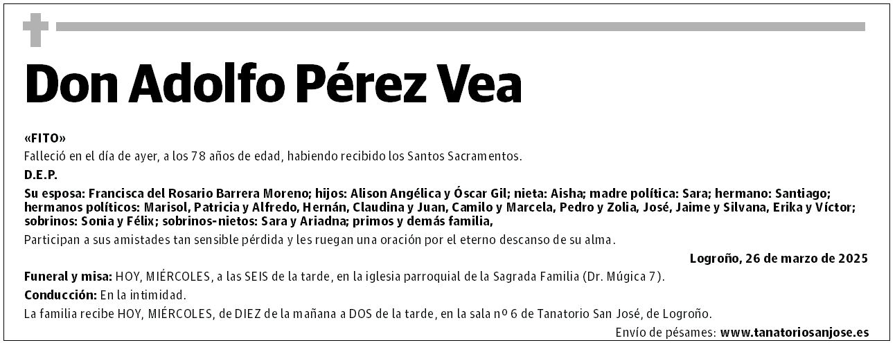 Don Adolfo Pérez Vea