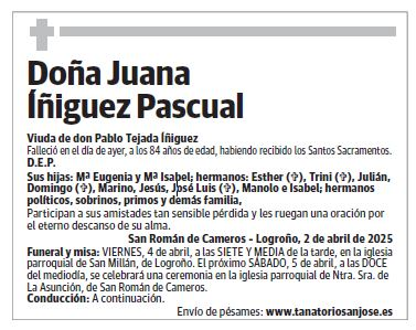 Doña Juana Íñiguez Pascual