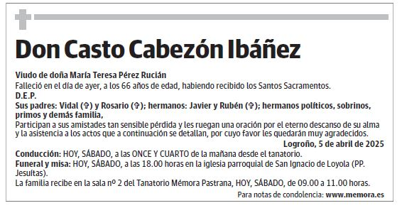 Don Casto Cabezón Ibáñez