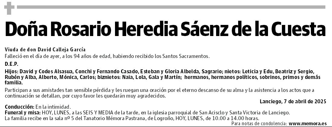 Doña Rosario Heredia Sáenz de la Cuesta