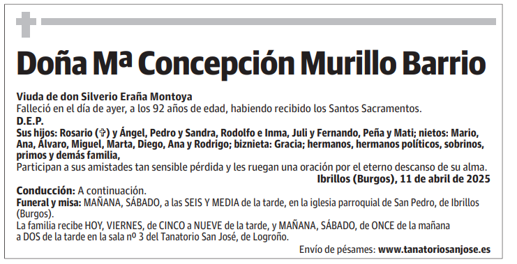Doña Mª Concepción Murillo Barrio