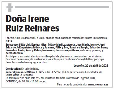 Doña Irene Ruiz Reinares