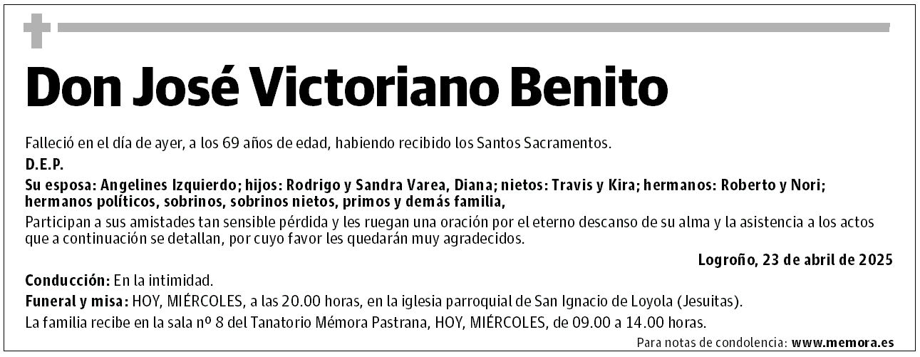 Don José Victoriano Benito