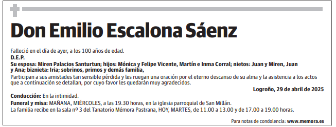 Don Emilio Escalona Sáenz