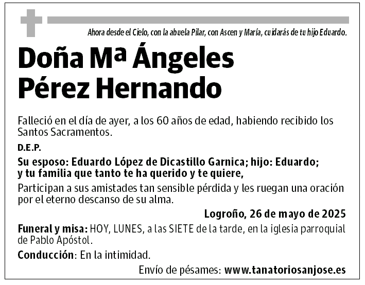 Doña Mª Ángeles Pérez Hernando