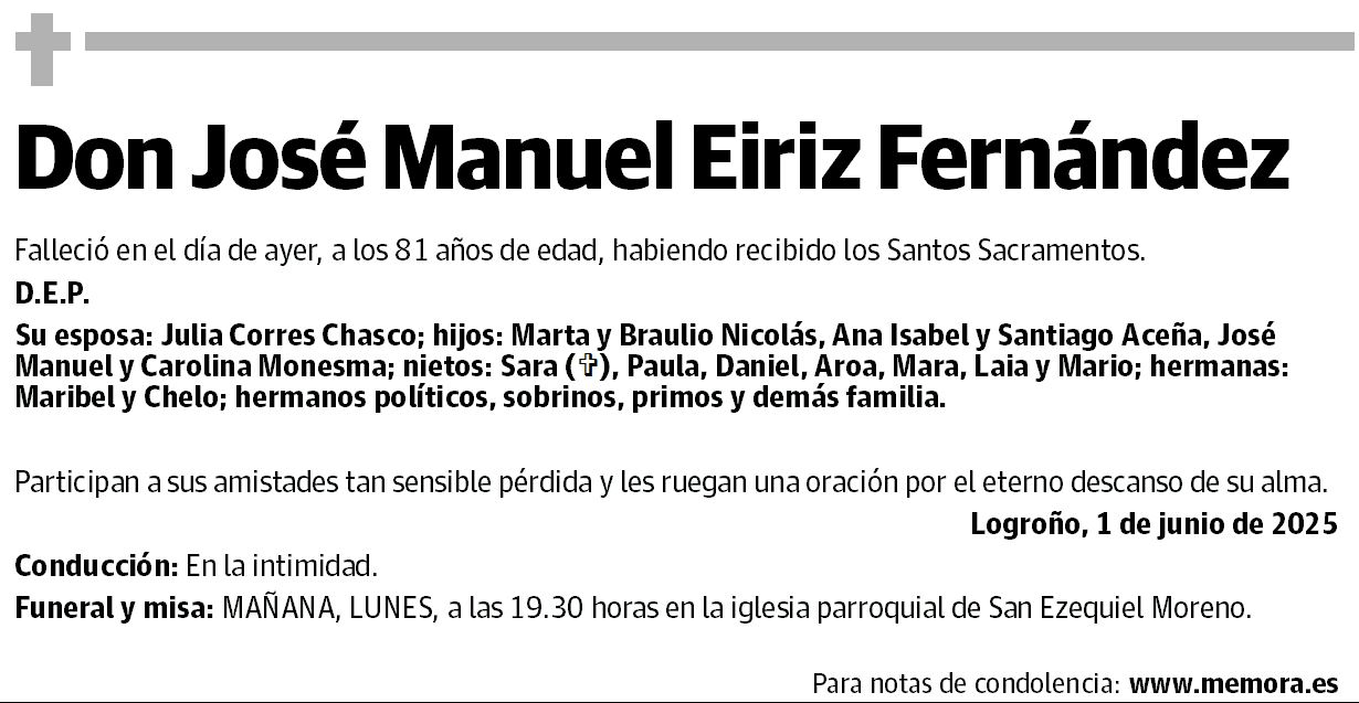 Don José Manuel Eiriz Fernández