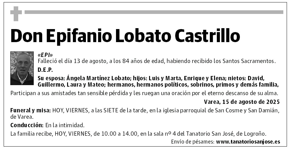 Don Epifanio Lobato Castrillo