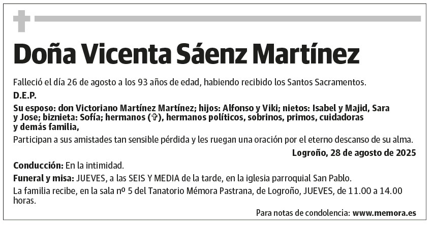 Doña Vicenta Sáenz Martínez