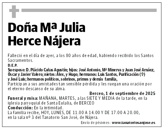 Doña Mª Julia Herce Nájera