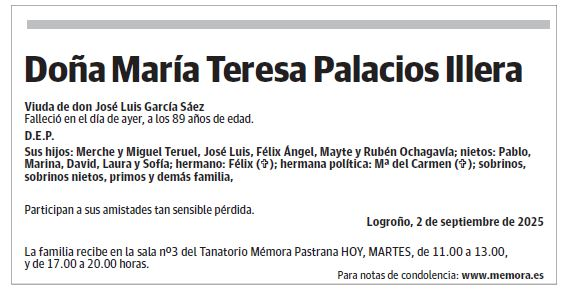 Doña María Teresa Palacios Illera