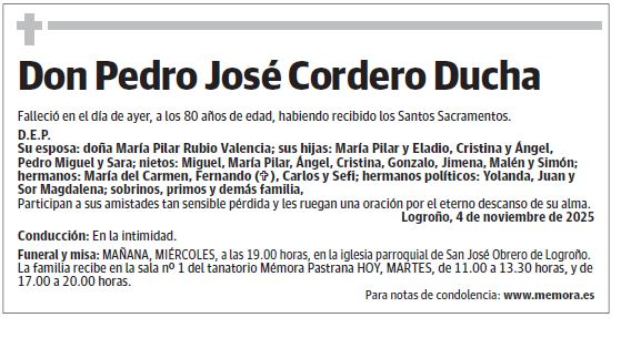 Don Pedro José Cordero Ducha