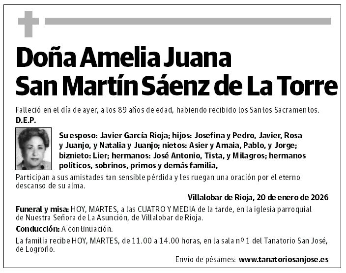 Doña Amelia Juana San Martín Sáenz de La Torre
