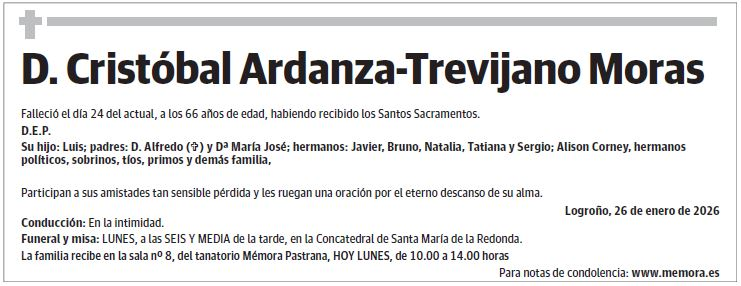 D. Cristóbal Ardanza-Trevijano Moras