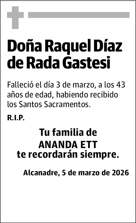 Raquel Diaz de Rada Gastesi