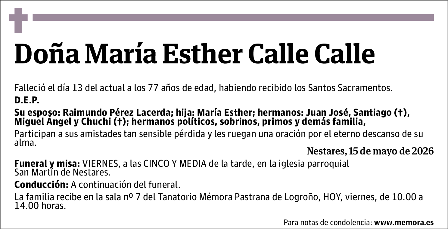 María Esther Calle Calle